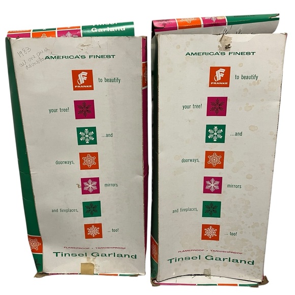 Vintage Frankie Silver Tinsel Garland 50ft Long x 3" Wide 2 Boxes - Picture 6 of 8